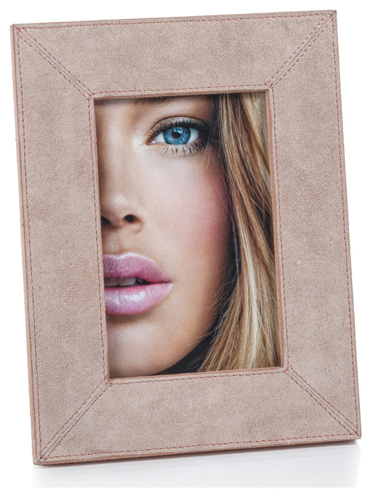 Carpi 4" x 6" Suede Lux Photo Frame, Amalfi Blush