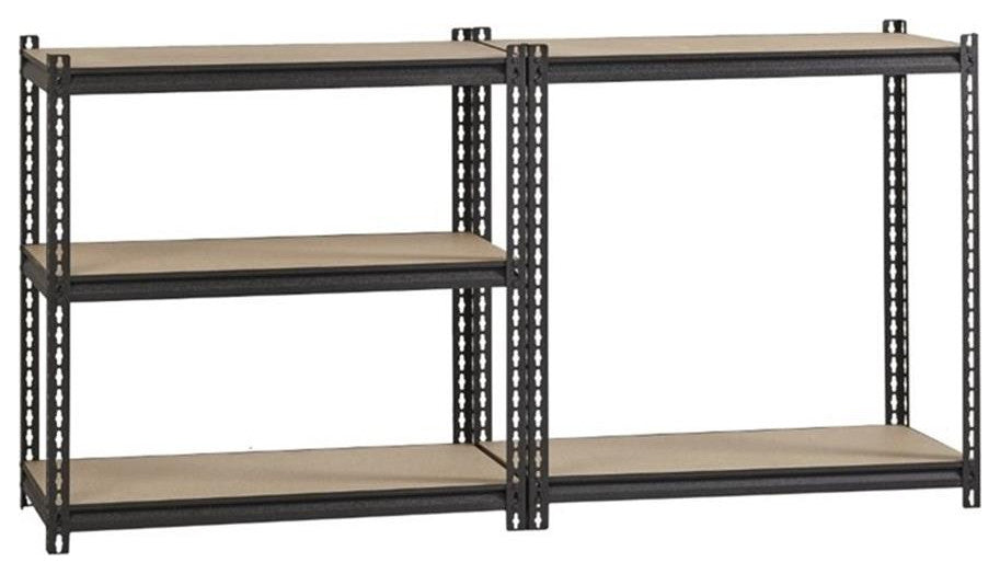 Iron Horse 2300 Riveted Metal Shelving 5-Shelf Unit 18D x 48W x 72H Black
