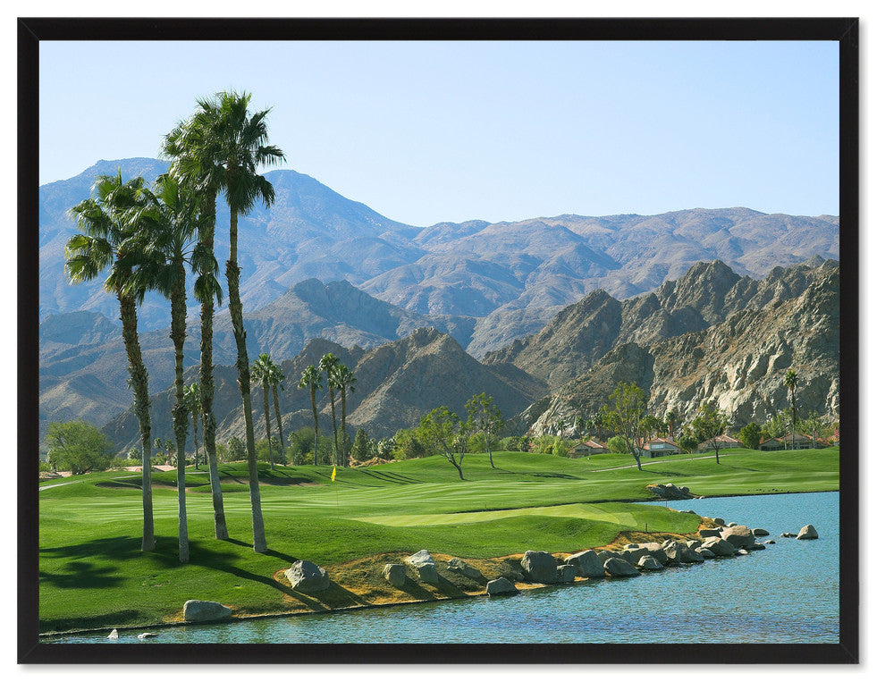 West Palm Springs Golf Course Photo Print on Canvas with Picture Frame, 22"x29"