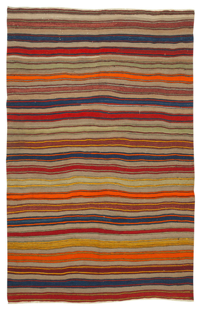 Rug N Carpet - Hand-knotted Turkish 5' 4'' x 8' 3'' Vintage Kilim Rug