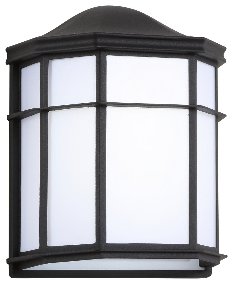 Henry 7.75" Outdoor Frosted Acrylic/Metal Integrated LED Sconce, Black/White