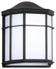 Henry 7.75" Outdoor Frosted Acrylic/Metal Integrated LED Sconce, Black/White