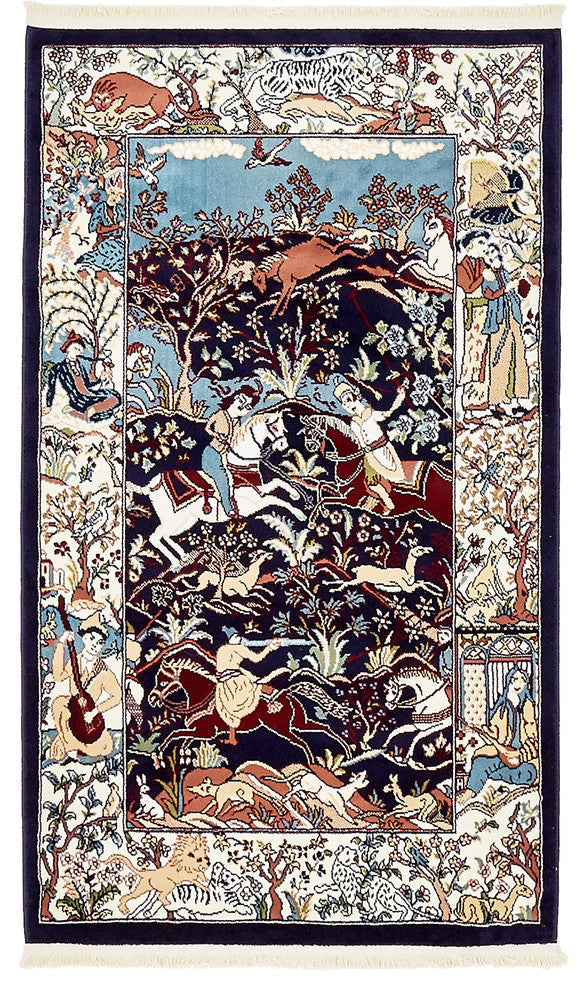 Unique Loom Navy Blue Birmingham Narenj 3' 0 x 5' 0 Area Rug
