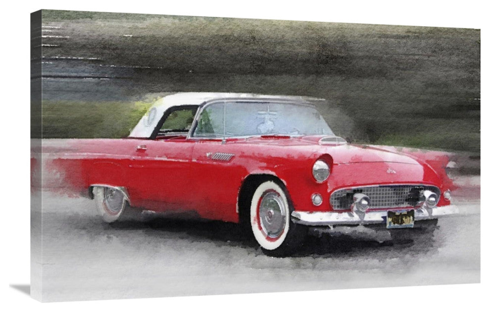 "1955 Ford Thunderbird Watercolor" Fine Art Print