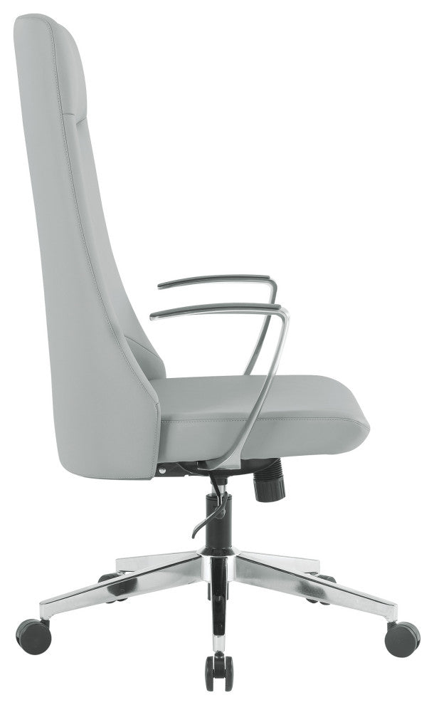 High Back Fabric Office Chair With Chrome Base, Dillon Steel