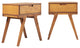 Mid-Century Modern Bridge-Leg Side Table Set "“ Caramel