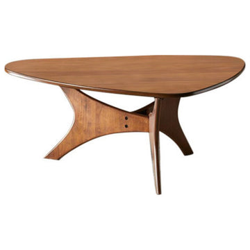 INK+IVY Blaze Mid-Century Triangle Wood Coffee Table, Brown