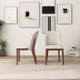 Belfast Mid-Century Modern Solid Wood Upholstered Dining Chair, Set of 2, Cream