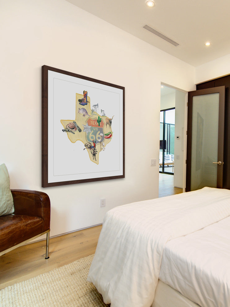 "It's All Texas 2" Framed Painting Print, 32x32