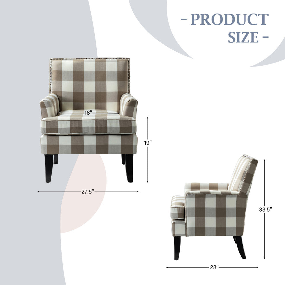 Herrera Classic Armchair With Pattern, Buffalo Beige