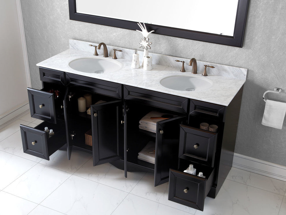 Talisa 72" Double Bathroom Vanity Set, Espresso