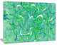 Green Watercolor Fractal Pattern, Abstract Art on Canvas, 20x12