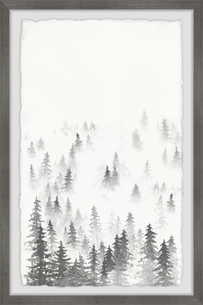 "Snowy Fir Trees" Framed Painting Print, 20x30