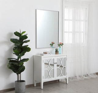Metal Frame Rectangle Mirror 30" In Silver