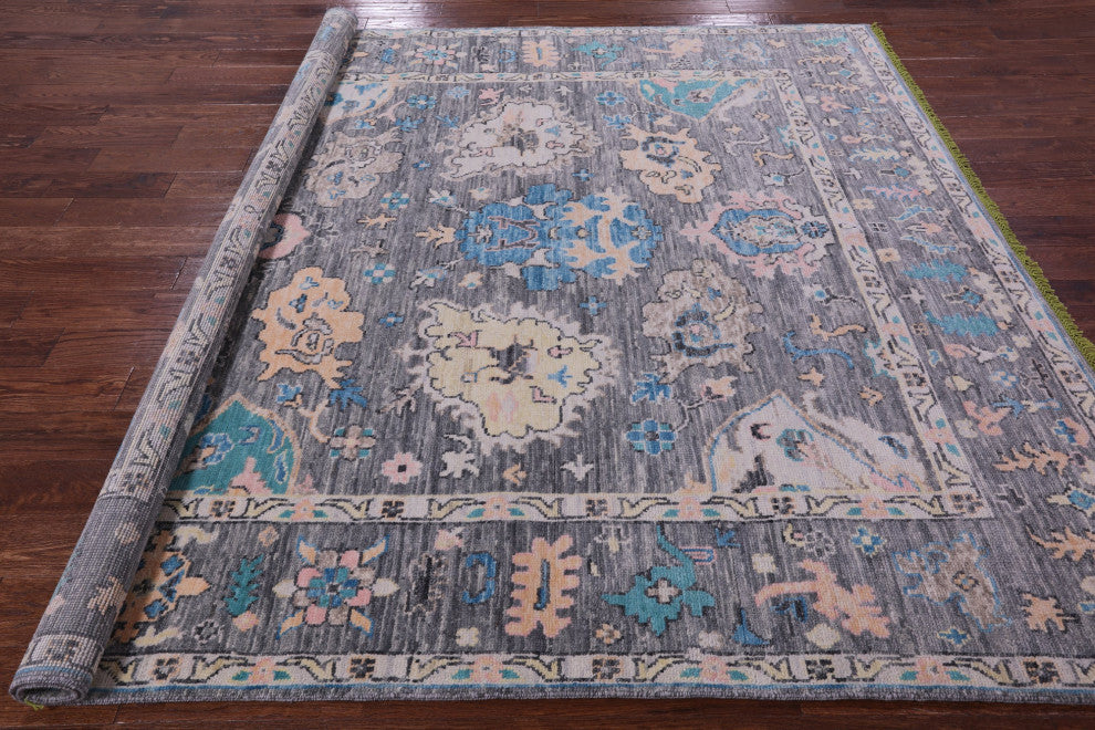 8' Square Turkish Oushak Hand Knotted Wool Rug - Q15704