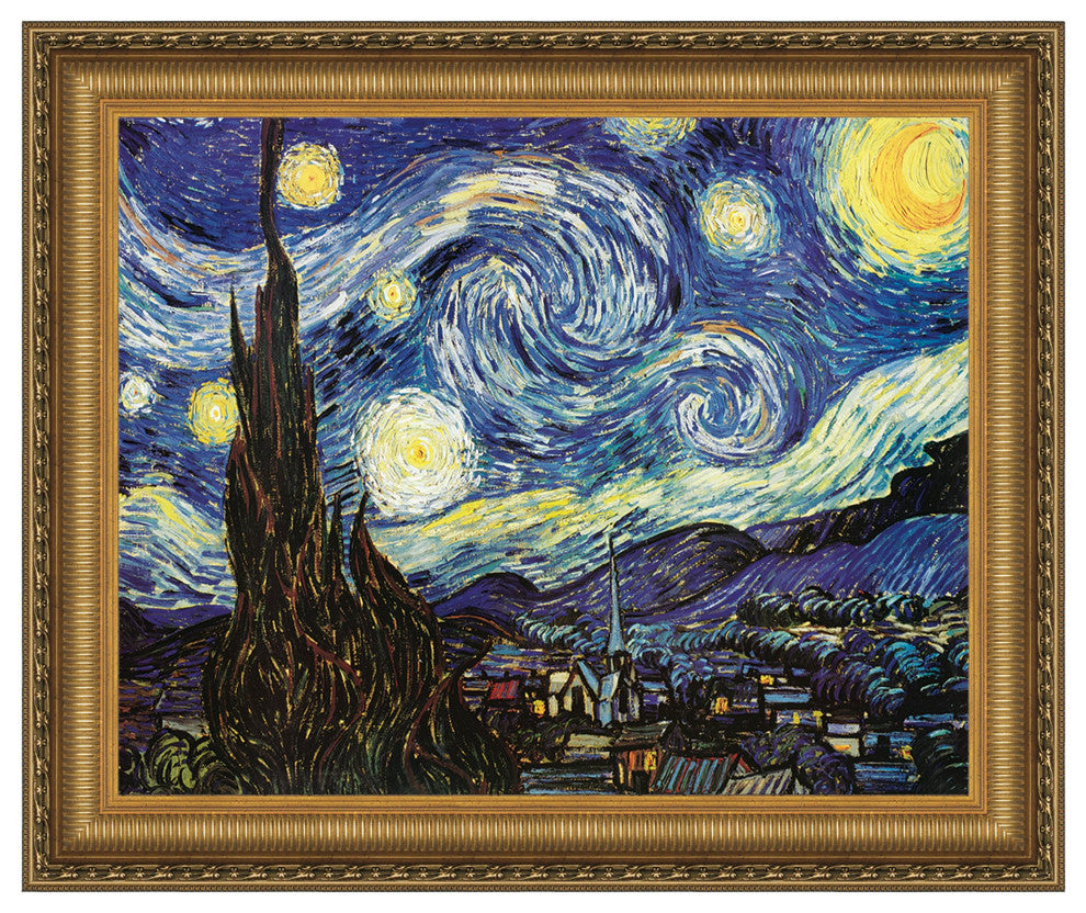"Starry Night" Stretched Canvas Replica, 22"x19"