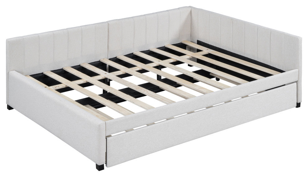 Gewnee Full Size Upholstered Daybed with Trundle