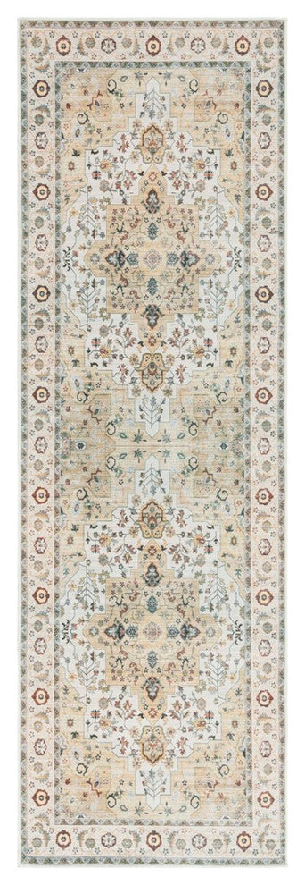 Safavieh Arizona Machine-Washable Collection ARZ126 Rug, Light Green/Beige, 2'6"x8'
