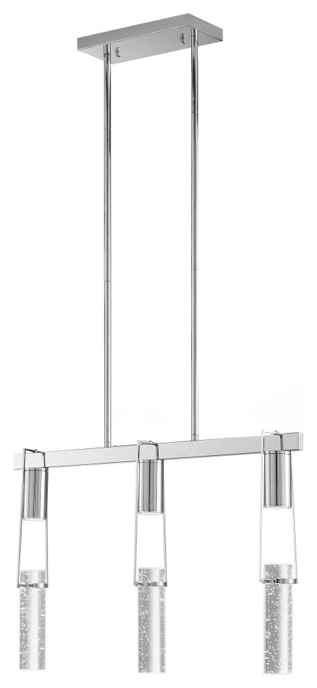 Harmony 3 Acrylic Dimmable LED Chandelier, Chorme, Without Smart Dimmer