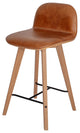 Scandinavian Napoli Leather Counter Stool Tan - Brown