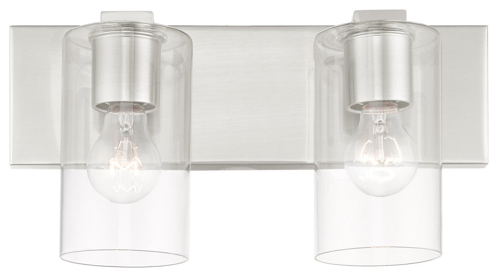 Livex Lighting Zurich 2 Light Brushed Nickel Vanity Sconce