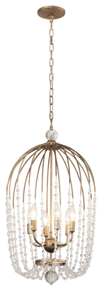 Varaluz 343F06 Voliere 6 Light 17"W Taper Candle Pendant - Matte Black