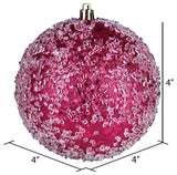 4" Fuchsia Glitter Hail Ball 6/Bag