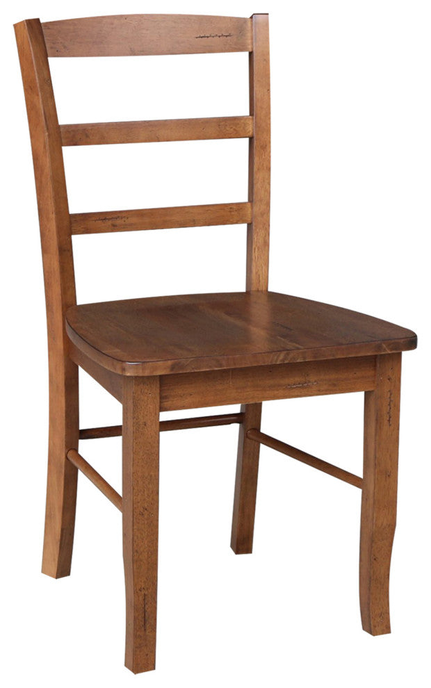 30" Round Top Pedestal Dining Table with 2 Madrid Ladderback Chairs