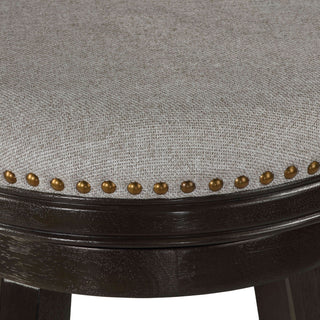 Ferne Solid Wood Swivel Barstool, 29" Gray Fabric