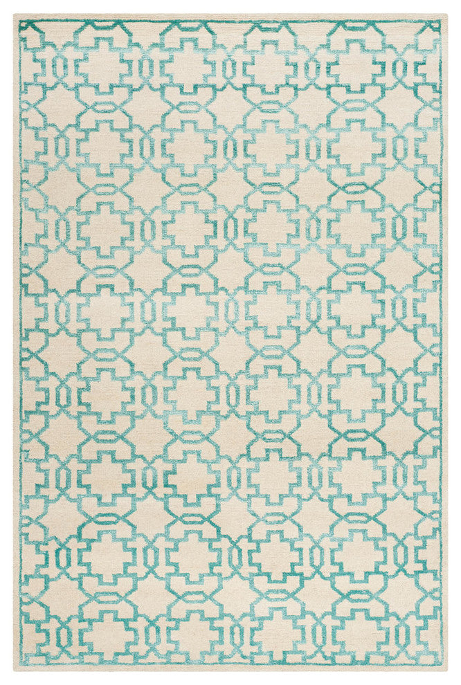 Safavieh Mosaic Mos152B Cream, Aqua Area Rug, 9''x12''