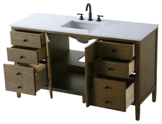 Home Living 60" Single Bathroom Vanity, Hazel Oak
