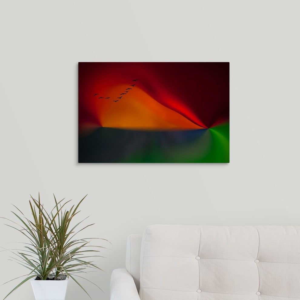 "Birds In Autumn" Wrapped Canvas Art Print, 24"x16"x1.5"