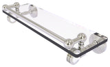 Pacific Grove 16" Glass Shelf with Dotted Accents, Satin Nickel