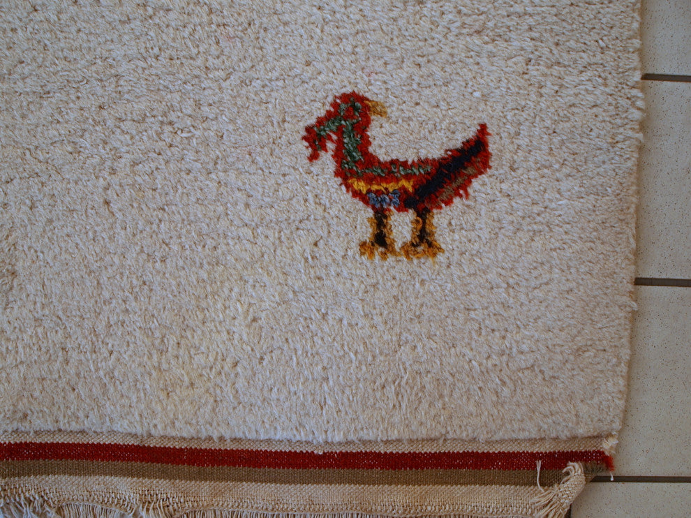 Handmade vintage Persian Gabbeh rug 4.6' x 7' ( 140cm x 215cm ) 1960