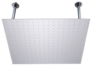 20" Rectangular Brushed Solid Stainless Steel Ultra Thin Rain Shower Head, Brush