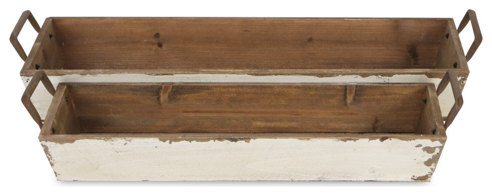 Tapered Wooden Desk Organizers, Set of 2