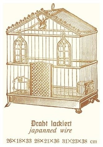 Ornate Brown Bird Cage B - Canvas Poster 20" x 30"