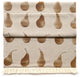 Set of Light Brown Pear Pattern Table Runner With 8 Matching Napkins