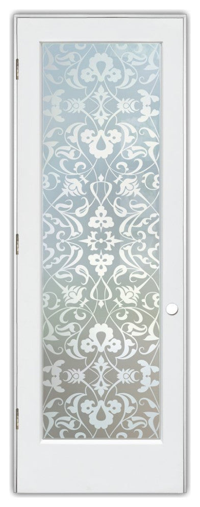 Interior Prehung Door or Interior Slab Door - Floweret - Primed - 24" x 80"...