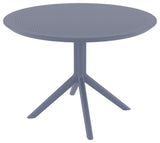 Sky Round Dining Table 42" Black, Dark Gray