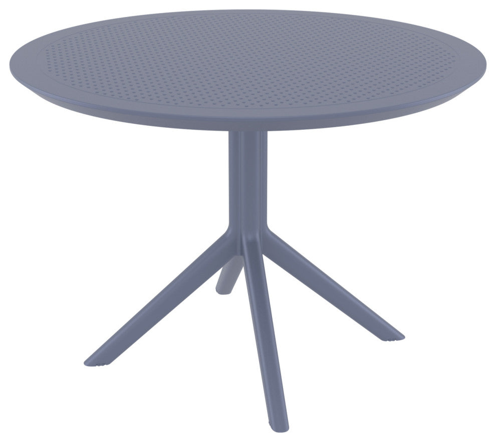 Sky Round Dining Table 42" Black, Dark Gray