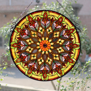 CHLOE Lighting ARABELLA Tiffany-Style Victorian Stained Glass Window Panel