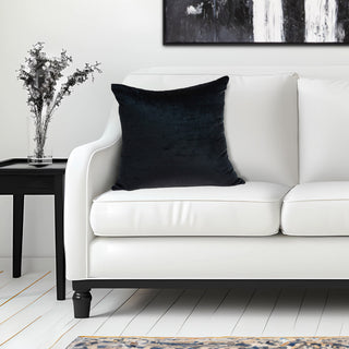 Parkland Collection Spano Transitional Black Solid Pillow Cover With Poly Insert