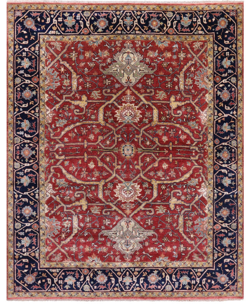 7' 11" X 10' 0" Persian Fine Serapi Handmade Wool Rug - Q14685