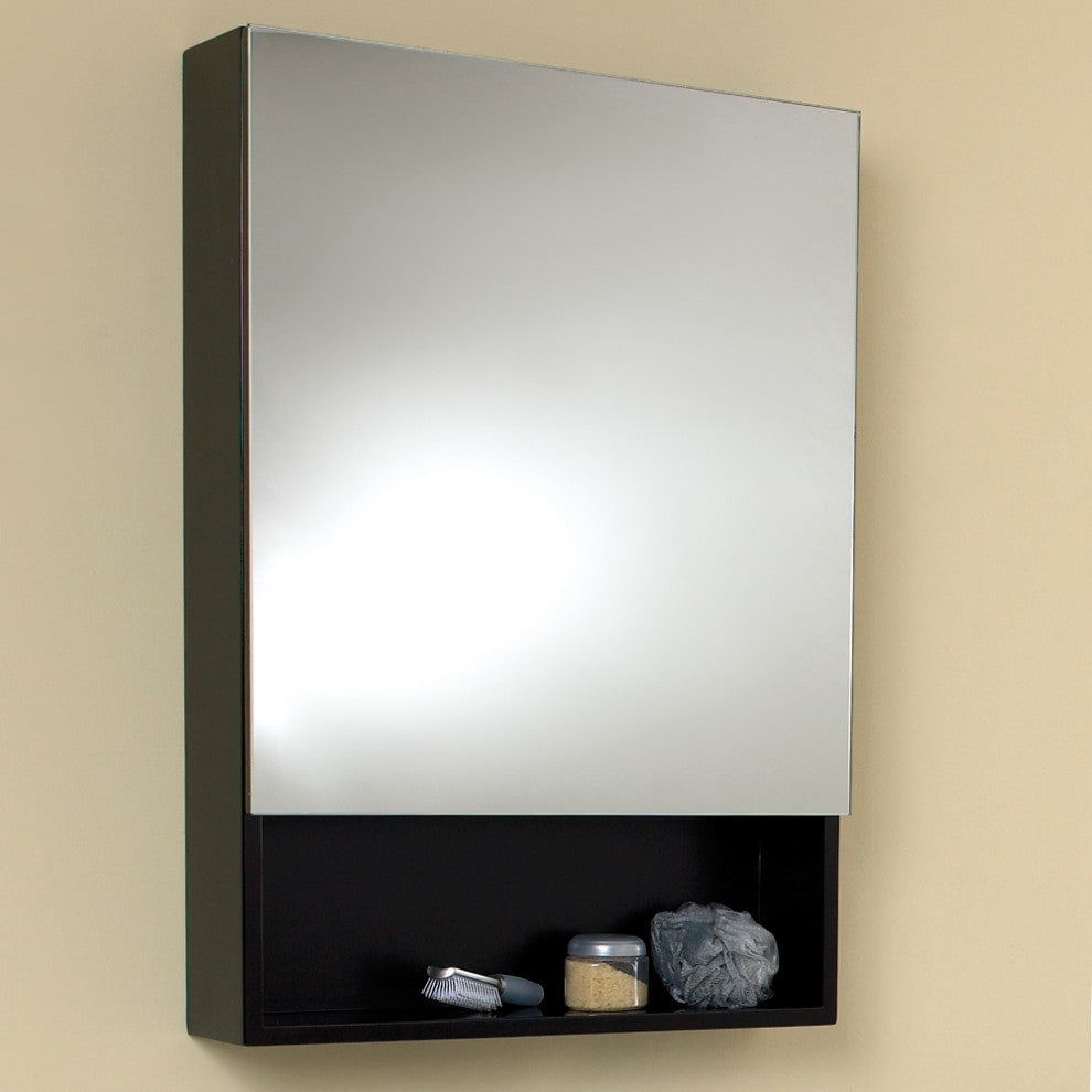 Bathroom Medicine Cabinet With Small Bottom Shelf, Espresso