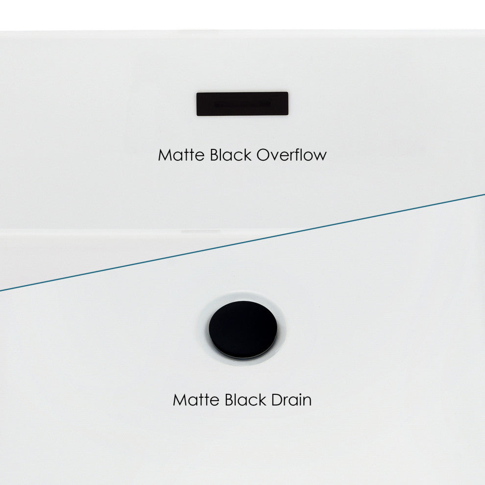 Satchi 67"x32" Flatbottom Freestanding Soaking Bathtub, Matte Black Hardware