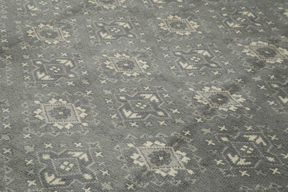 Rug N Carpet - Handwoven Oriental 8' 10" x 11' 10" One-of-a-Kind Grey Oushak Rug