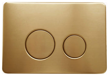 Concealed Tank Push Button, Satin Brass Push Plate, Round Metal Buttons