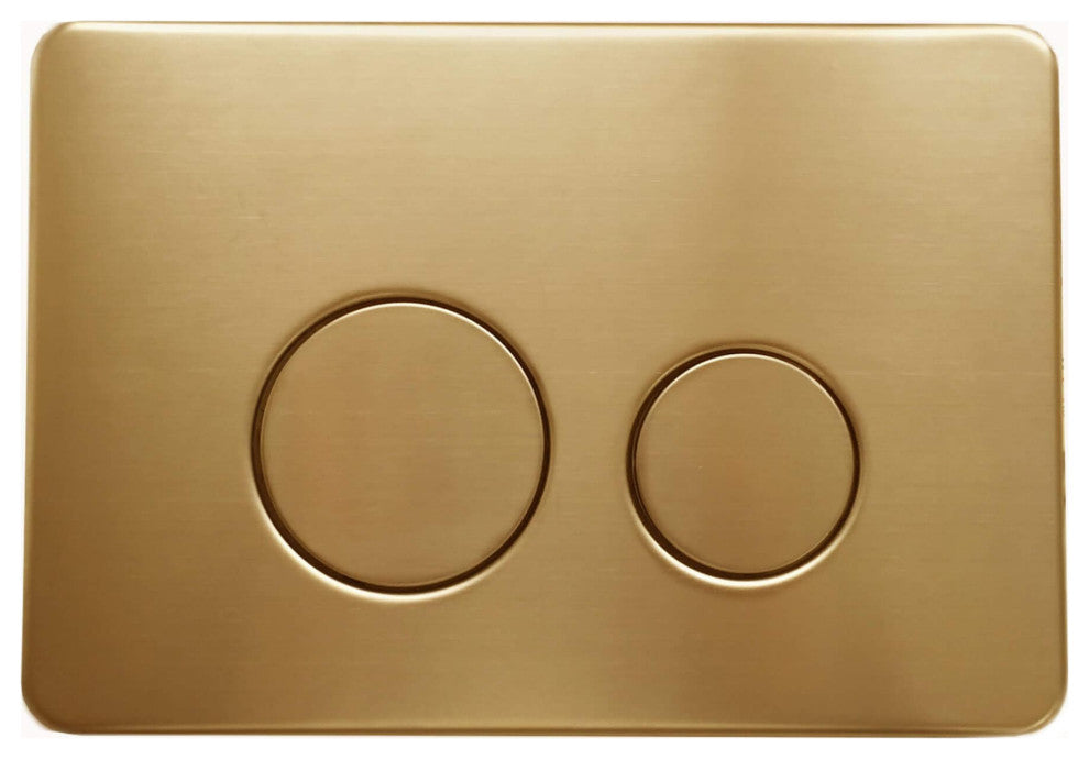 Concealed Tank Push Button, Satin Brass Push Plate, Round Metal Buttons