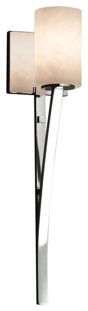 Clouds Sabre 1-Light Wall Sconce, Cylinder With Flat Rim, Polished Chrome